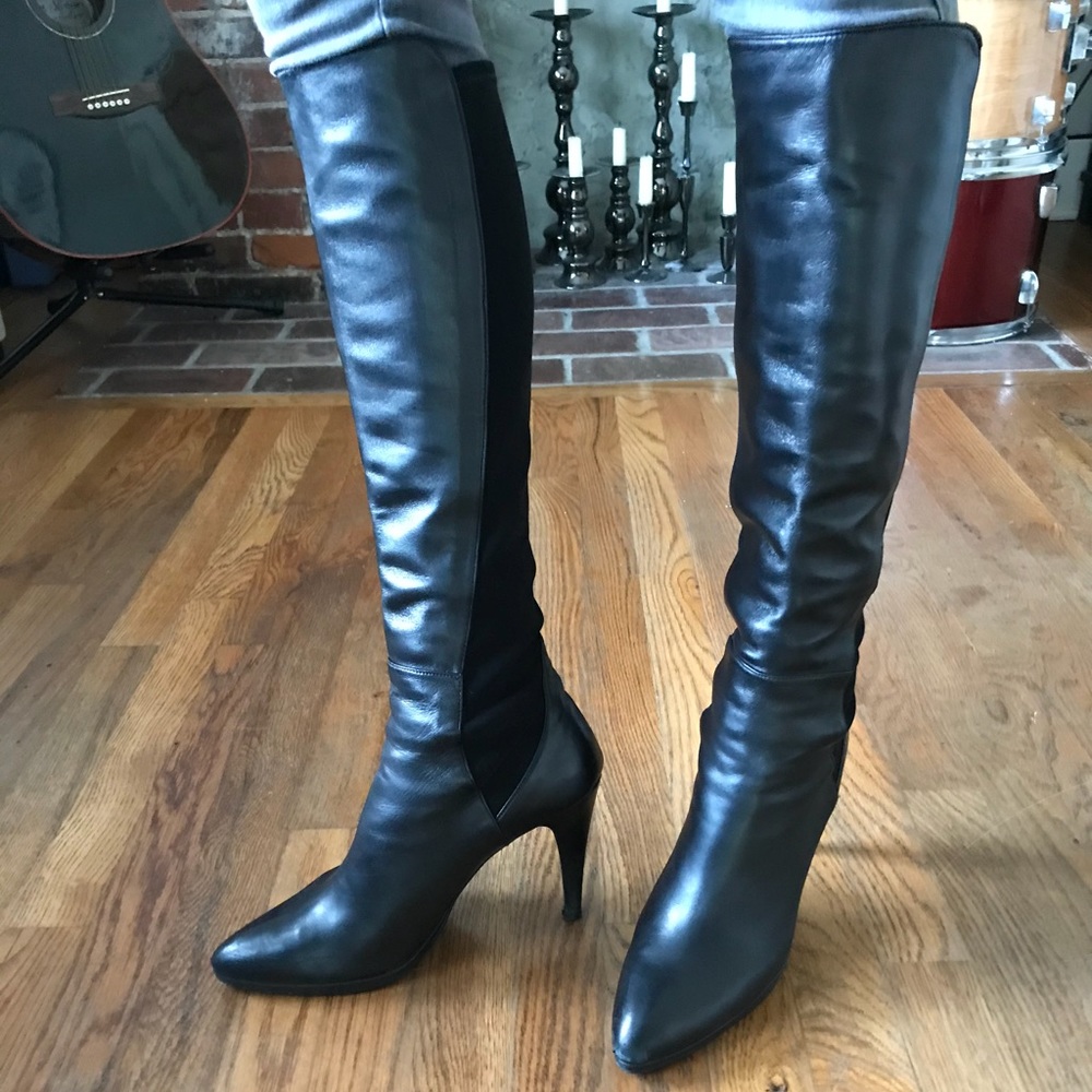 Stuart Weitzman black leather boots Size 10